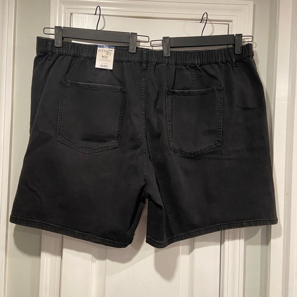 NWT Terra & Sky Size 4X Black Denim Elastic Waist Zip Up Cotton Denim Shorts - Picture 3 of 12